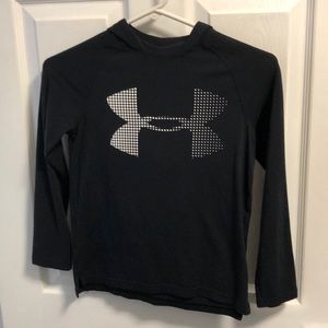 Black Under Armour long sleeve hoodie T (youth S)